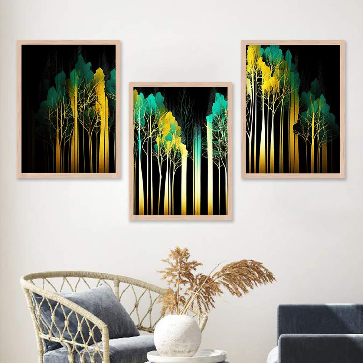Painting for Wall Decoration - Modern Art Wall Decor Framed Painting for Living Room Bedroom - Framed Wall Posters/Paintings with Frame Set of 3 (Art 3, 10x13 inch)