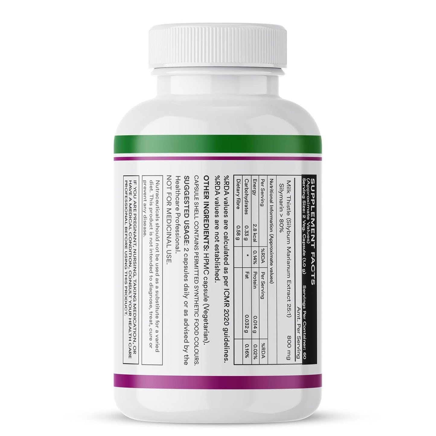 INLIFE Milk Thistle Extract 800mg | 80% Silymarin Liver Support Supplement - 120 Vegetarian Capsules (Pack of 1)