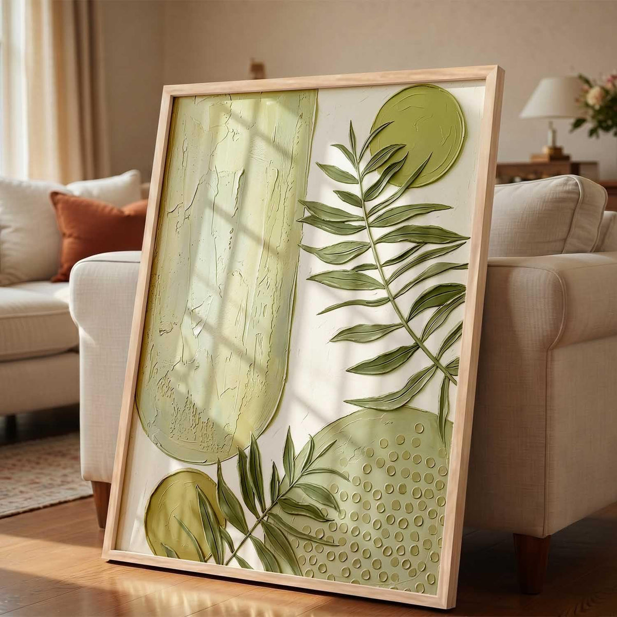 Aesthetic Boho Floral Art Home Decoration Painting | Floral Paintings With Frame For Living Room Bed Room Hotel Wall Decor Digital Reprint (13x17 inch)