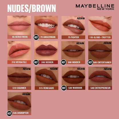 Maybelline New York SuperStay Matte Ink Liquid Lipstick - 70 Amazonian, Highly pigmented, Transfer Proof & Fade Proof. Maybelline New York SuperStay Matte Ink Liquid Lipstick Lasts Up To 16 Hour | 5ml
