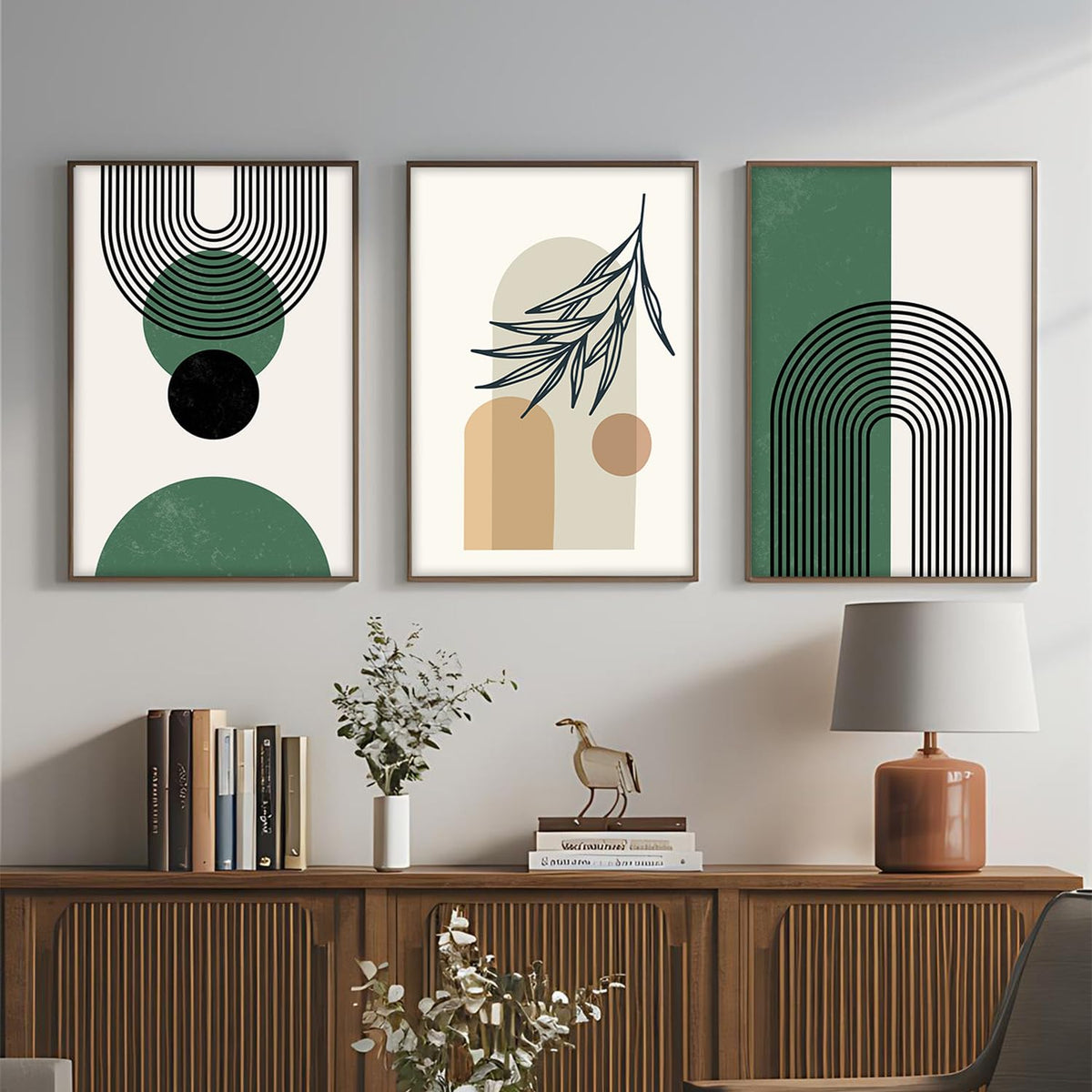 Boho wall Art Paintings Modern Art Framed Wall Painting for Living Room Bedroom - Wall Posters | Paintings with Frame Set of 3 (Boho 1, 10x13 inch)