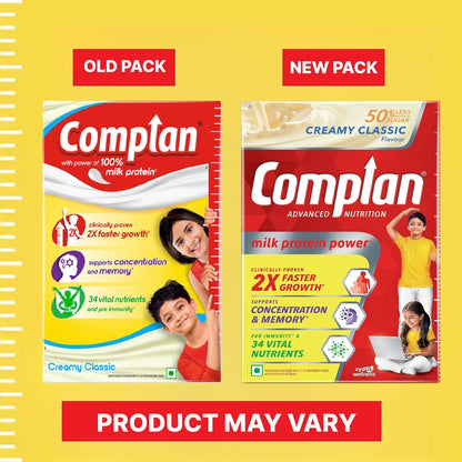 Complan Nutrition Drink Powder for Children, Creamy Classic Flavour, 1 Kilogram Carton | Nutrition drink for kids with protein & 34 vital nutrients