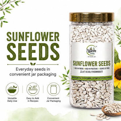 Heaven Gate Raw Sunflower Seeds | High in Vitamin E, Dietary Fibre & Protein | Raw Seeds for Eating | Healthy Snacks | Baking & Cooking | Diet Food | Edible