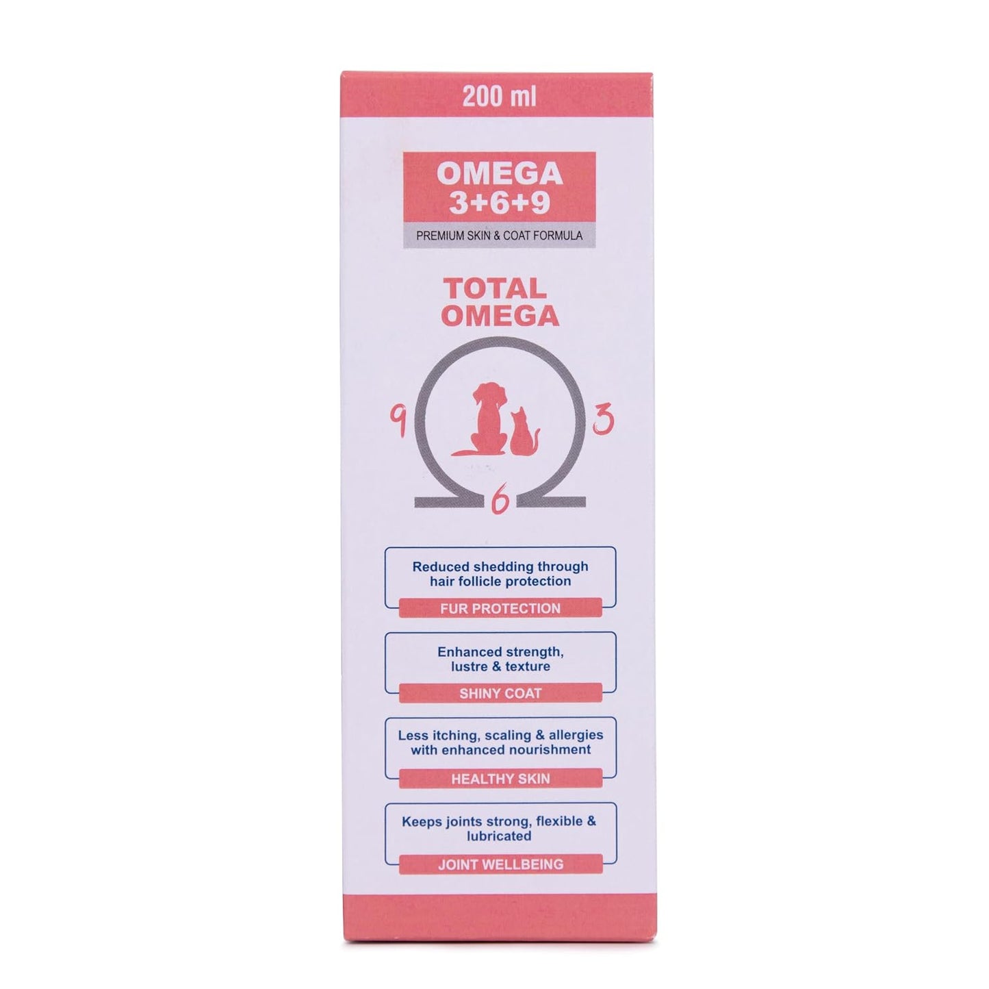 PET360 Omega 3+6+9 for Dogs | Blend of Salmon & Flax Seed Oils with Fur & Coat Protectives | Reduced Shedding | Shiny Coat | Healthy Joints | Nutritional Supplement for Pets - 200 ml