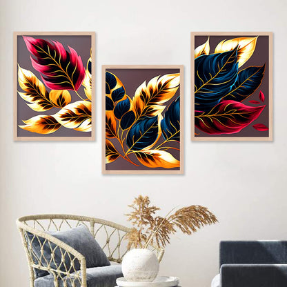 Painting for Wall Decoration - Modern Art Wall Decor Framed Painting for Living Room Bedroom - Framed Wall Posters/Paintings with Frame Set of 3 (Art 13, 10x13 inch)