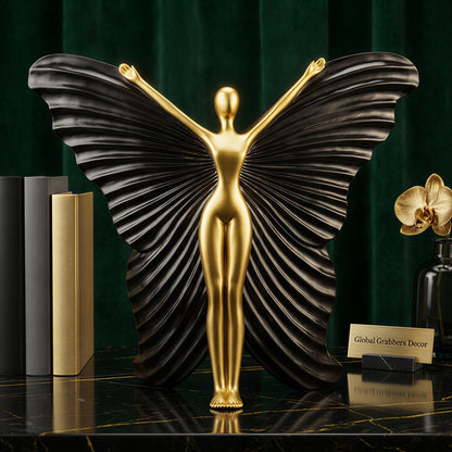 Abstract Butterfly Wings Lady Figurine for Home Decor | Elegant Statue Showpiece for Living Room | Home Decoration Items & Show Pieces for Home Decor Living Room-BTFY1