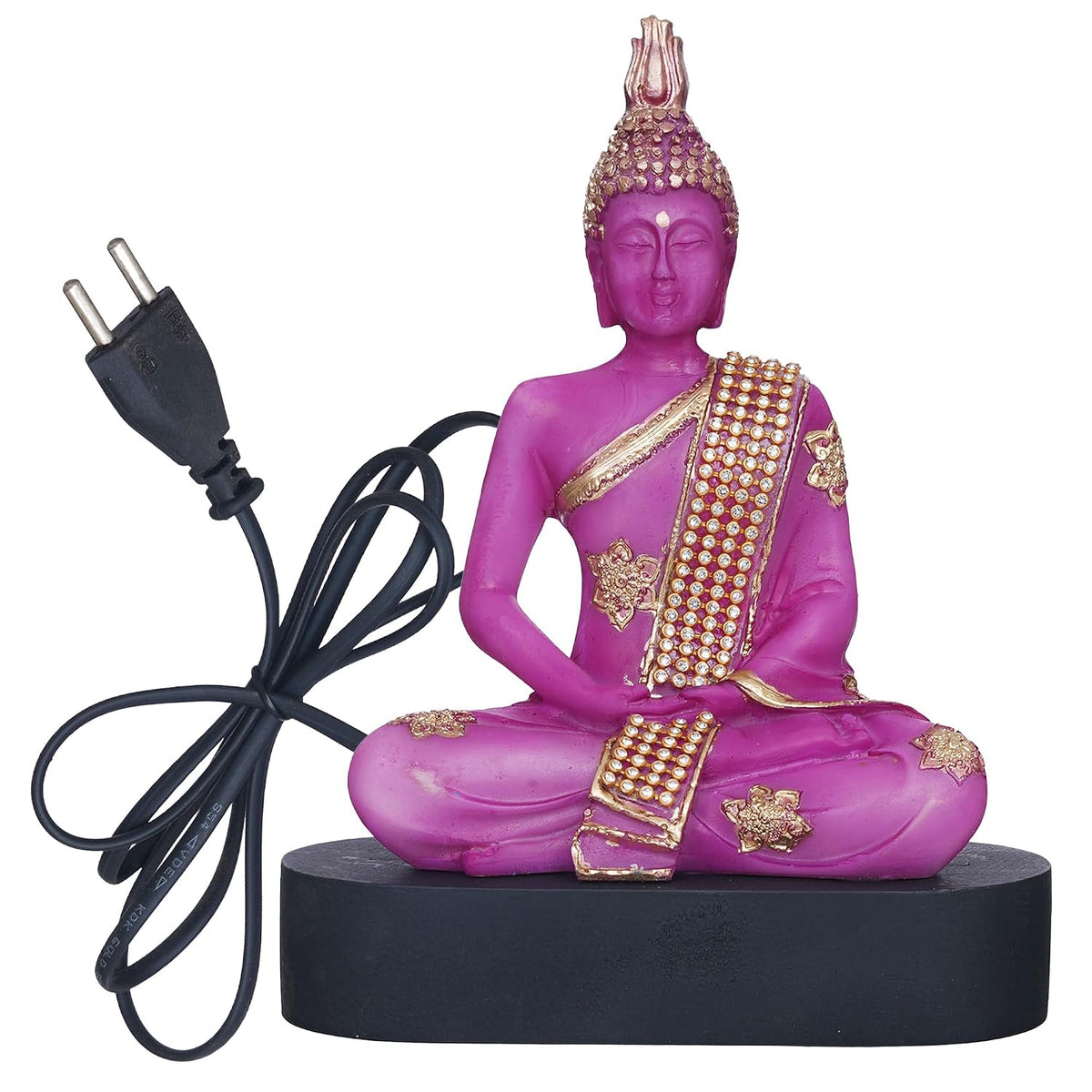 Purple and Golden Resin Handcrafted Meditating Lord Buddha Statue | Serene Home Decor for Living Rooms, Meditation Spaces, and Offices | Spiritual Gift for Diwali, Housewarming