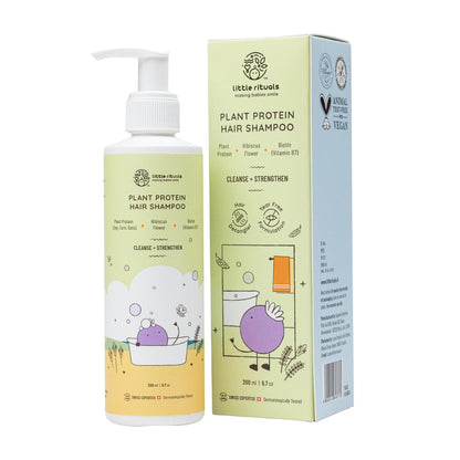 Little Rituals Plant Protein Hair Tear Free Baby Shampoo | Biotin | Chlorine & Hard Water Protection | Urban Dust & Pollution Defense | Natural Shine & Strong Hair for Babies & Kids | Natural & Plant Based | MADE SAFE | pH Balanced | 200ml