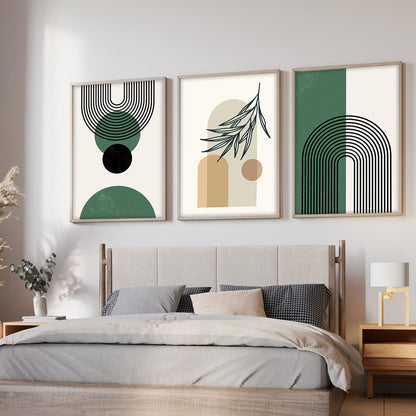 Boho wall Art Paintings Modern Art Framed Wall Painting for Living Room Bedroom - Wall Posters | Paintings with Frame Set of 3 (Boho 1, 10x13 inch)