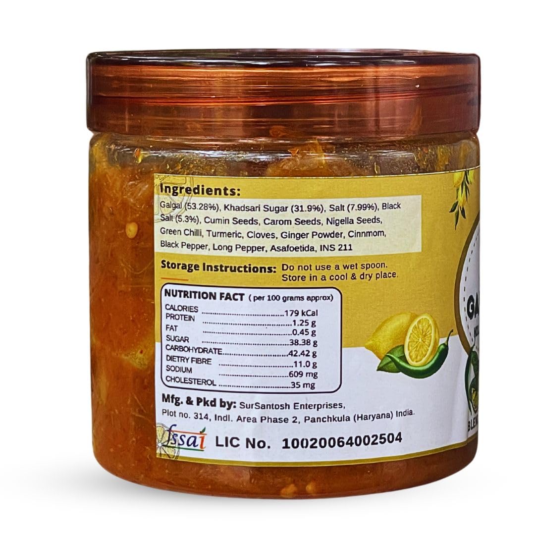 Momade Miracles Galgal Green Chilli Mixed Pickle| Oil-Free Galgal Ka Achaar with Spicy Green Chilies | Tangy, Salty, and Sour Himalayan Lemon Pickle | Made with Fresh Hill Lemons | Traditional Indian Flavor (400gm)