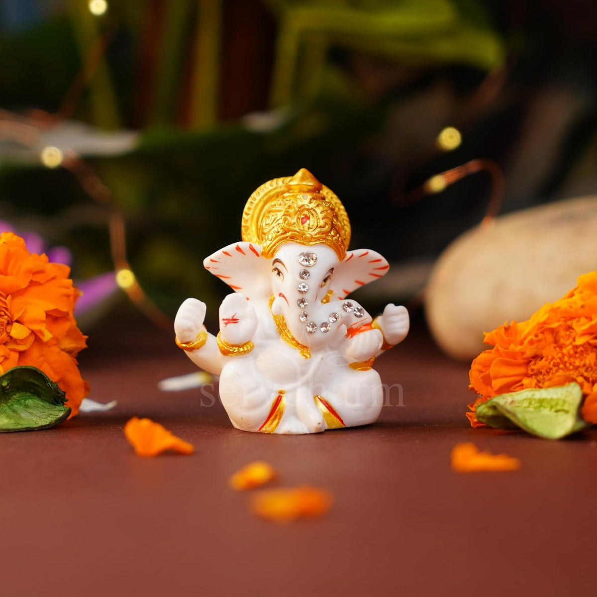 Ganesh Ji Murti 2.5" (Mangal Ganesh) Idol Statue Decorative Showpiece for Car Dashboard & Home Gifting, idol