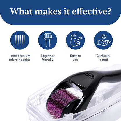 Man Matters Derma roller 1.00 mm With 540 Titanium Alloy Needles | Promotes Beard Growth & Reduces Acne Scars | Safe & Effective To Use