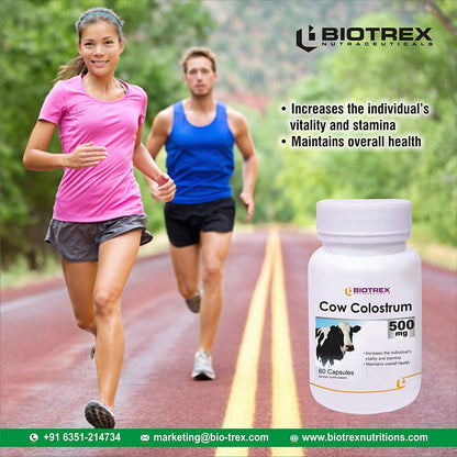 Biotrex Nutraceuticals Cow Colostrum, 500 mg, Ultimate Health Supplements For Immunity System Support - 60 Capsules