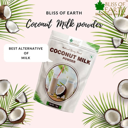 Bliss Of Earth Coconut Milk Powder 200GM Natural Spray Dried Great for Coffee, Tea and Gravy