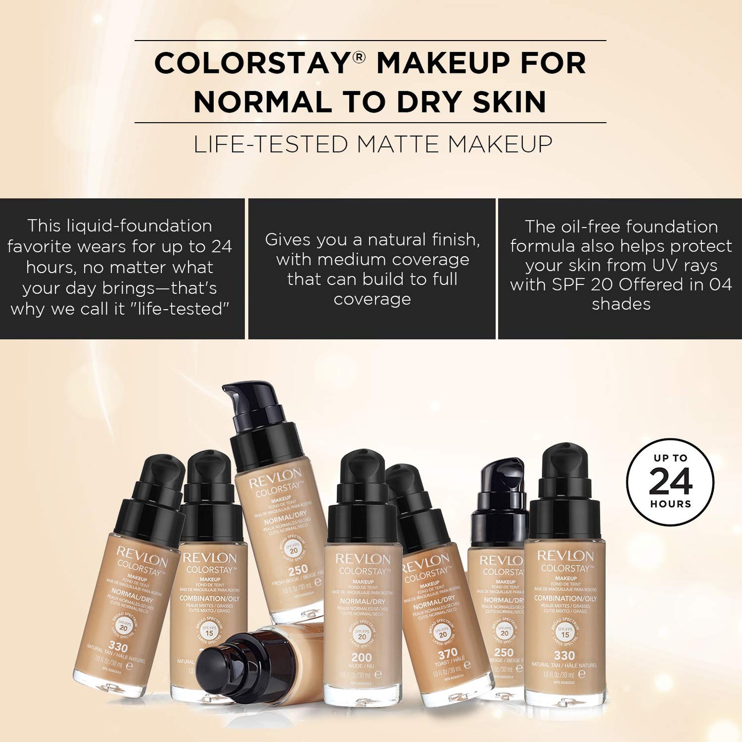 REVLON Colorstay Make Up Combination Oily Spf 15 - Toast, Beige, 30 ml