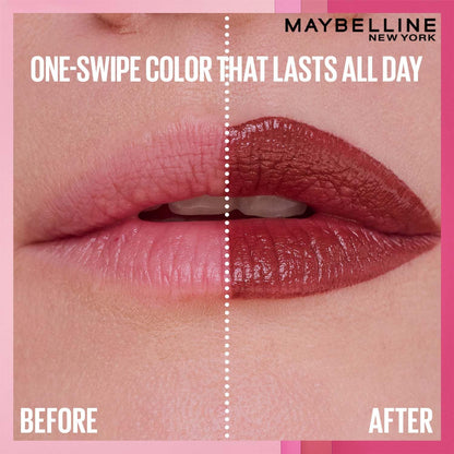 Maybelline New York Serum Lipstick (Satin) weightless hydration, One-swipe bold color, Mauve - 107 Blind Date, 4.2g