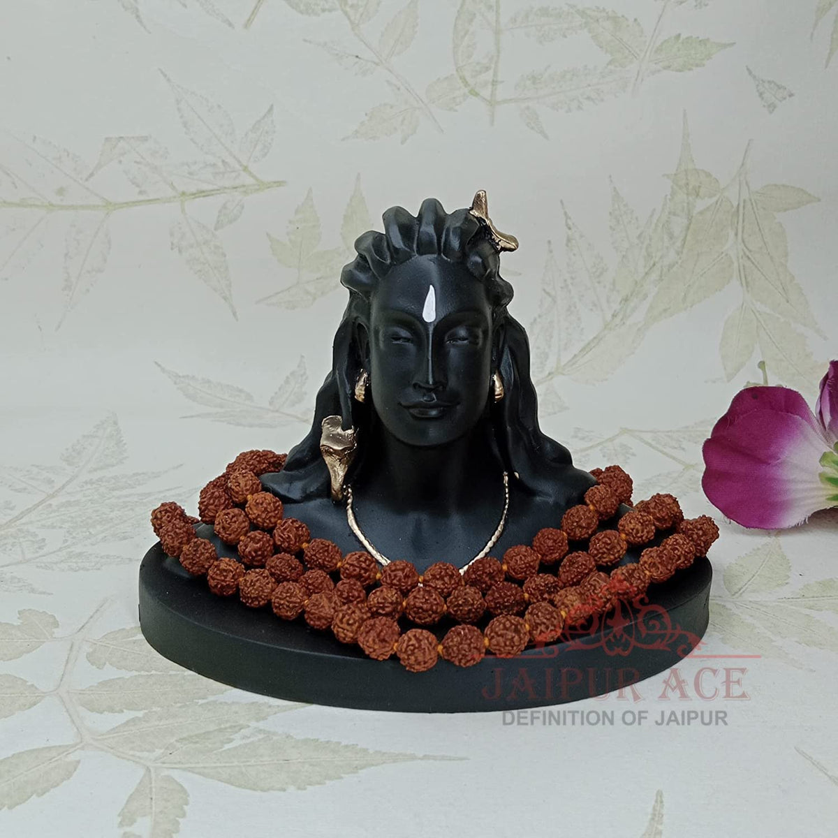 Adiyogi Shiva Statue for Car Dash Board, Pooja & Gift, Mahadev Murti, Idol, Lord Shankara Home Office Decor (Adiyogi with Rudraksha Mala), Resin