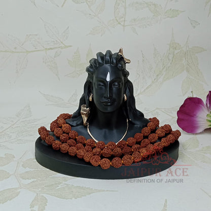 Adiyogi Shiva Statue for Car Dash Board, Pooja & Gift, Mahadev Murti, Idol, Lord Shankara Home Office Decor (Adiyogi with Rudraksha Mala), Resin