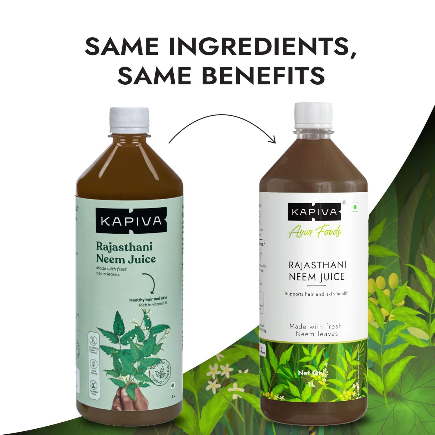 Kapiva Neem Juice | Made with Rajasthani Neem | Helps Boost Immunity and Fight Infections (1L)