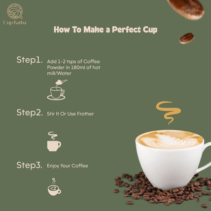 Cup Katha Noisette Luxe Instant Coffee | Freeze-Dried Arabica | Medium Roast | 50 Gram - Glass Jar (Natural Hazelnut)