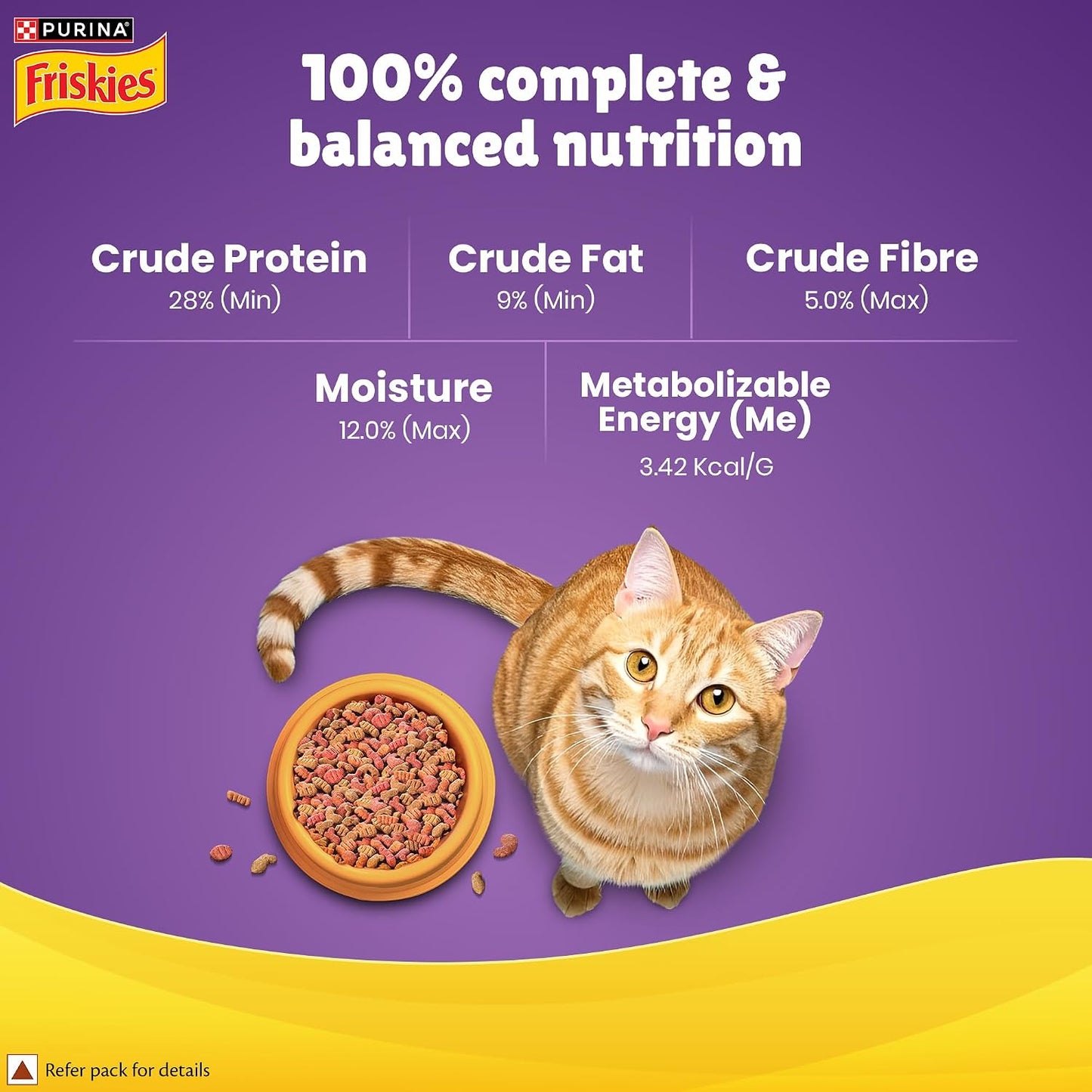 Purina Friskies Surfin' Favourites, Dry Food for Adult Cats, 1kg Pack | With Mackerel, Tuna, Salmon & Sardine Flavours, Complete Nutrition, Omega 3 & 6, Taurine, Calcium