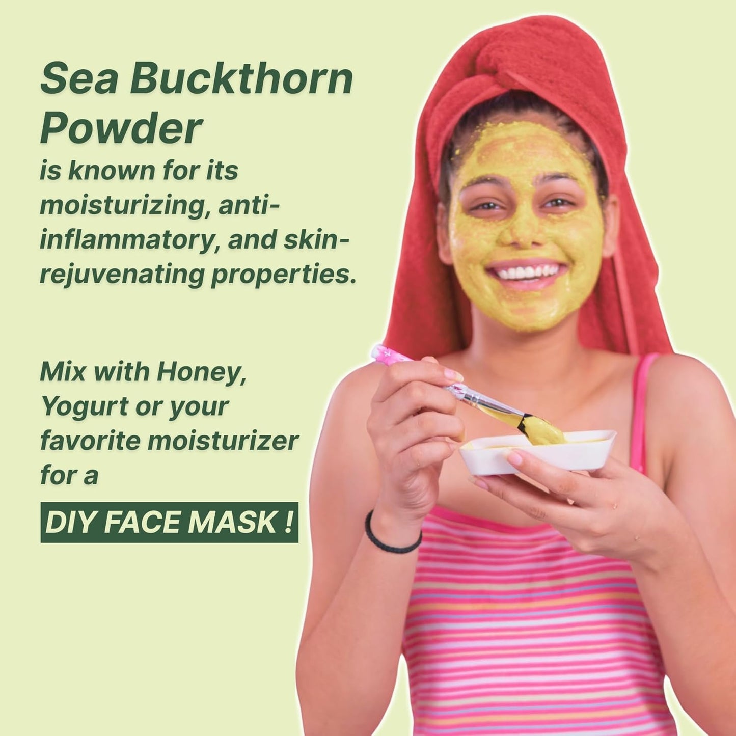 Nutrabud Sea Buckthorn Berry Powder - 100 grams - 100% Pure Sea Buckthorn Powder - Natural Source of Vitamins, Omega-3,6,7,9 & Anti Oxidants (100g (Pack of 1))