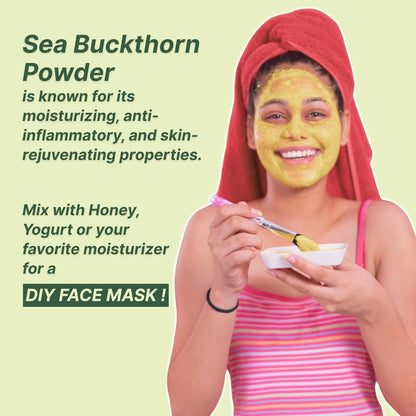 Nutrabud Sea Buckthorn Berry Powder - 100 grams - 100% Pure Sea Buckthorn Powder - Natural Source of Vitamins, Omega-3,6,7,9 & Anti Oxidants (100g (Pack of 1))