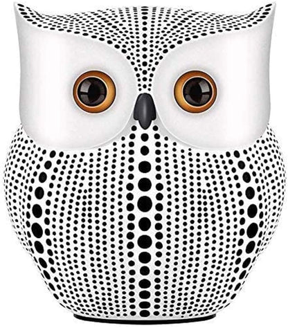 Modern Classy Lucky Owl Resin Art Figure Showpiece -(Pack of 1, White)
