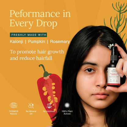 Juicy Chemistry 100% Natural Chilli + Rosemary Hair Growth Oil, 10ml | Promotes Hair Growth | Strengthens & Reduces Hair Fall | Revitalises Scalp & Hair | Improves Hair Texture | Restores Shine | Clinically Proven
