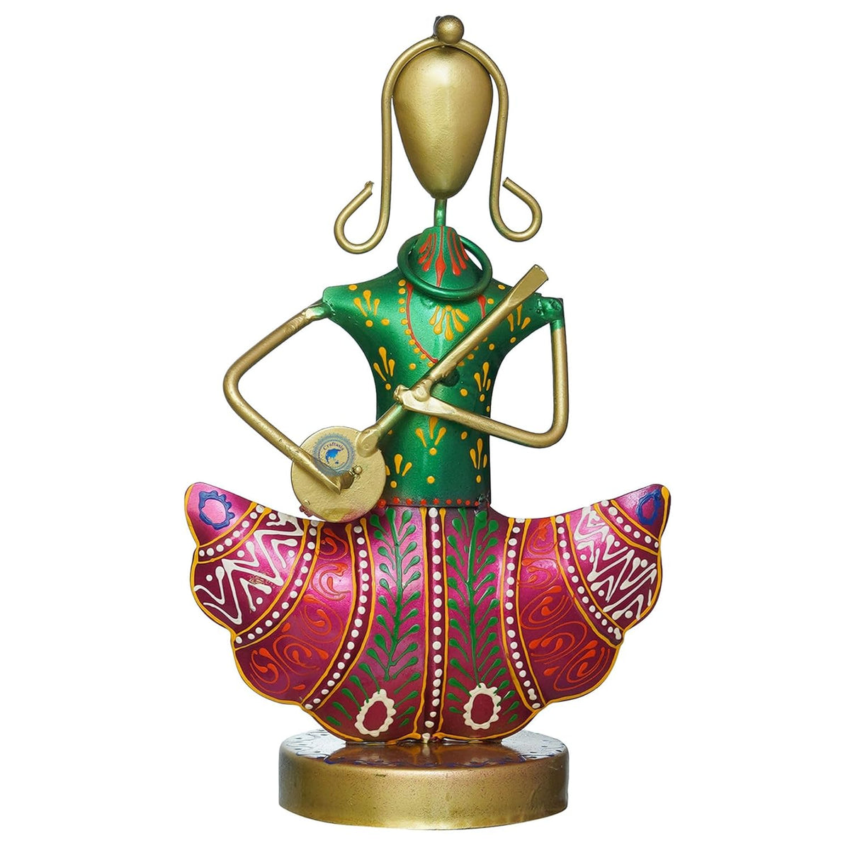 Metal Rajasthani Musicians Lady Set of 3, Aesthetic Home Decor, Home Decor for Bedroom & Gifts.