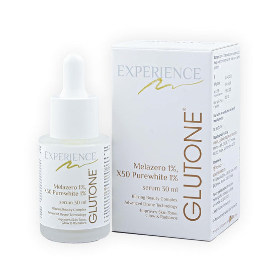 Glutone serum bottle and packaging on a white background