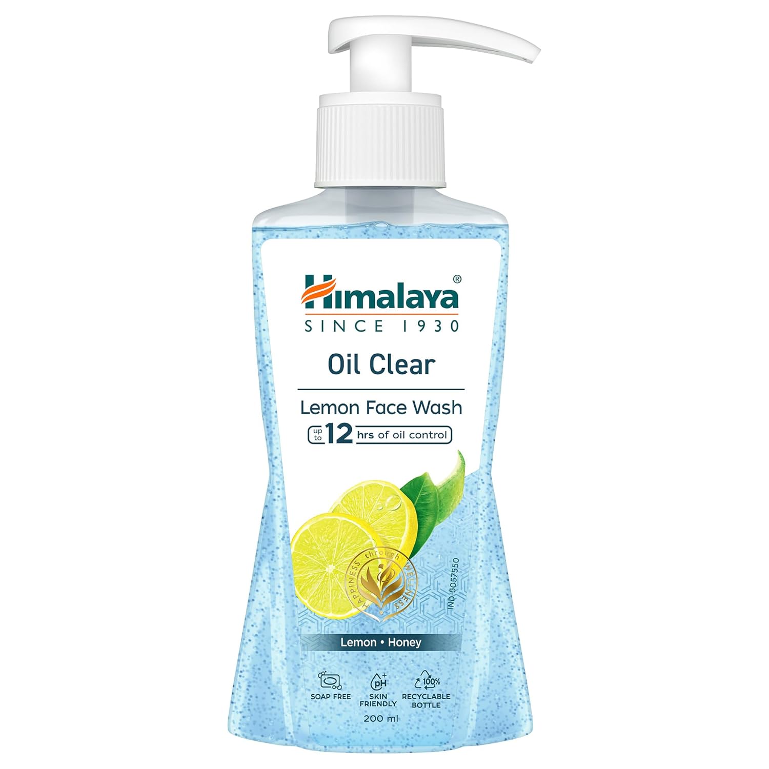 Hand soap bottle with lemon scent on a white background