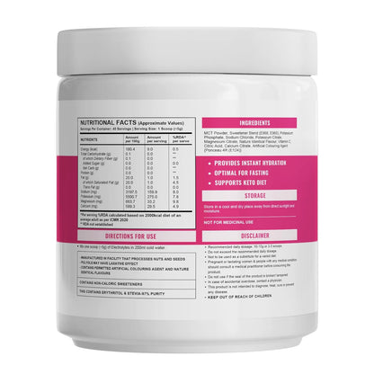 Wellcore - Electrolytes (Miami Thunder,200 G)| Electrolyte Drink With 5 Vital Electrolytes: Na,Mg,Ca,K,Po4|Sugar Free Electrolyte Powder|Fat Fuel Powered Keto Electrolyte,1 Count,40 Servings