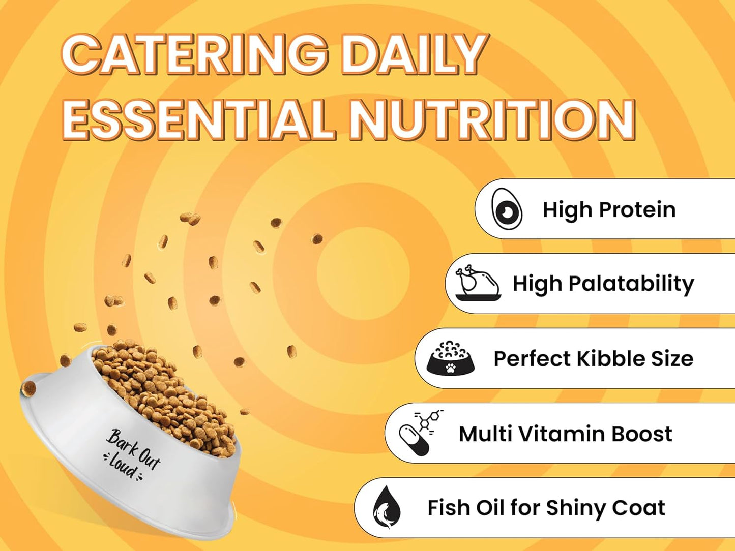 BARK OUT LOUD Essentials Small & Mini Breed Adult Dog Food Real Chicken & Egg | Gluten-Free, Prebiotics & Fish Oil for Immunity | Dry Dog Food for Shihtzu, Poodle - 1 Kg