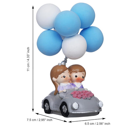 Valentine Gift for Girlfriend Boyfriend Romantic Couple Statue with Balloon on a Car Decorative Showpiece | Valentine Gift for Husband Wife Her Him | Valentines Day Decoration Items