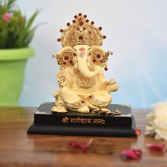 Lord Ganpati/Ganesha Idol for Car Dashboard, Desk, Office Table | Beautiful Ganesh Car Dashboard Idol Figurine Showpiece Sculpture (Ganesha Design 11)