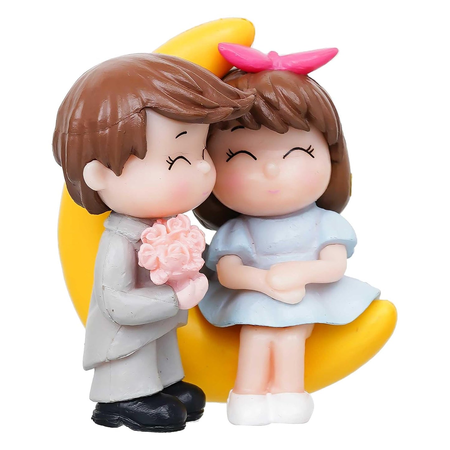 eCraftIndia Valentine Gift for Girlfriend Boyfriend Romantic Love Moon Couple Showpiece Valentine Day Gift for Husband Wife Special Love Her Him | Valentine Day Decoration Items