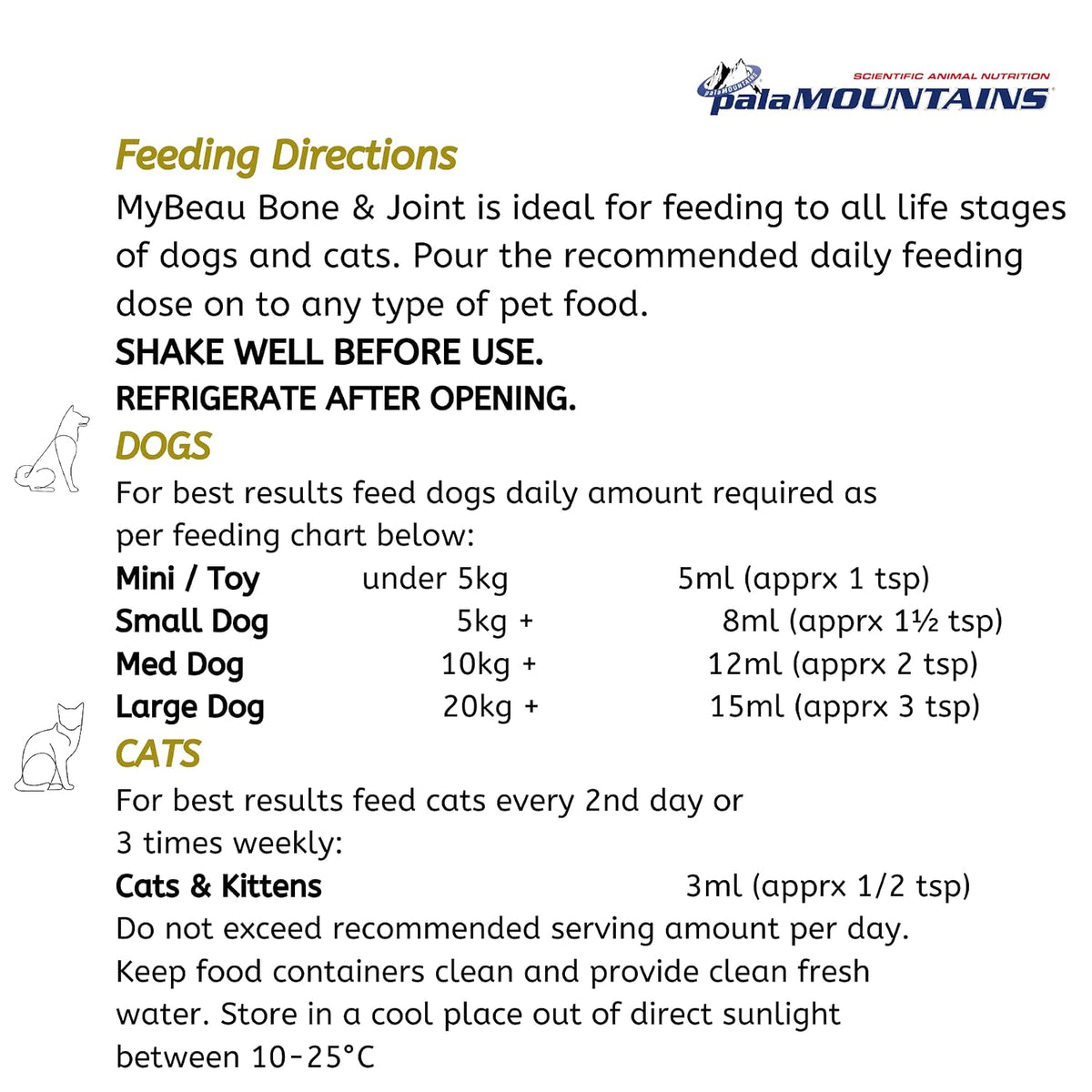 Palamountains My Beau Bone & Joint Supplement for Dogs – Joint Health, Mobility, Soft Tissue & Immune Support, Antioxidants for Active & Aging Dogs – 300ml
