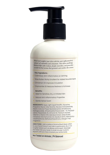 Body lotion bottle with pump and label on a white background