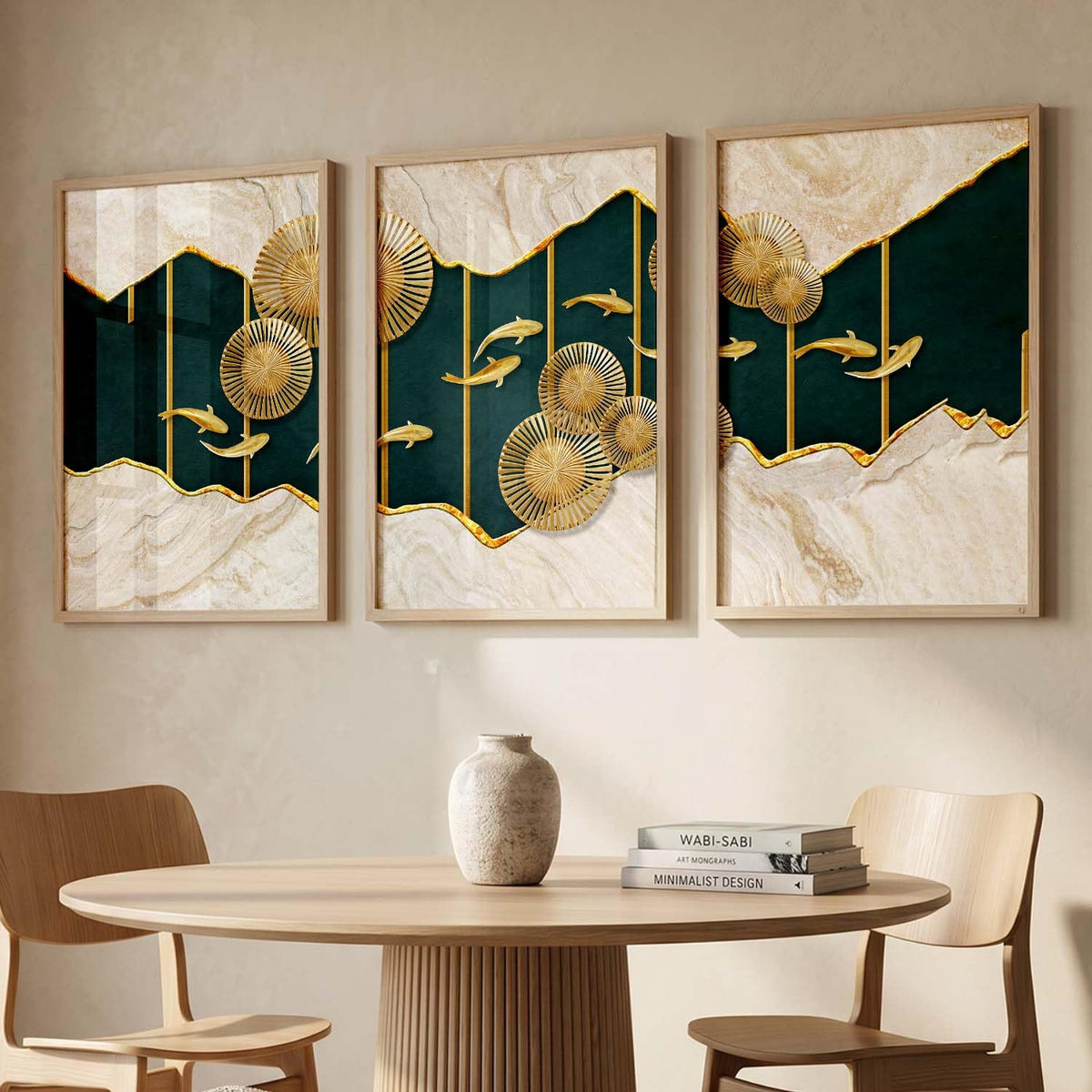 Modern Wall Art framed Painting for Wall Decoration - Wall Paintings for Living Room, Bedroom - Big Size Wall Painting Set of 3 (Art 6, 10x13 inch)