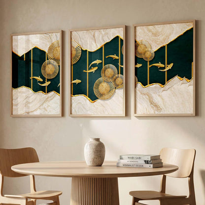 Modern Wall Art framed Painting for Wall Decoration - Wall Paintings for Living Room, Bedroom - Big Size Wall Painting Set of 3 (Art 6, 10x13 inch)