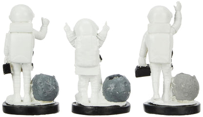 3 pcs Astronaut Statues for Home Decor (Pack of 3, Black & White)
