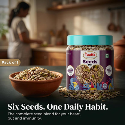 Tauffa Premium Seeds Mix 250g | Healthy Seed Blend with Sunflower, Pumpkin & Flax Seeds | High Protein & Fiber Snack | Omega 3 Rich Superfood for Diet & Fitness