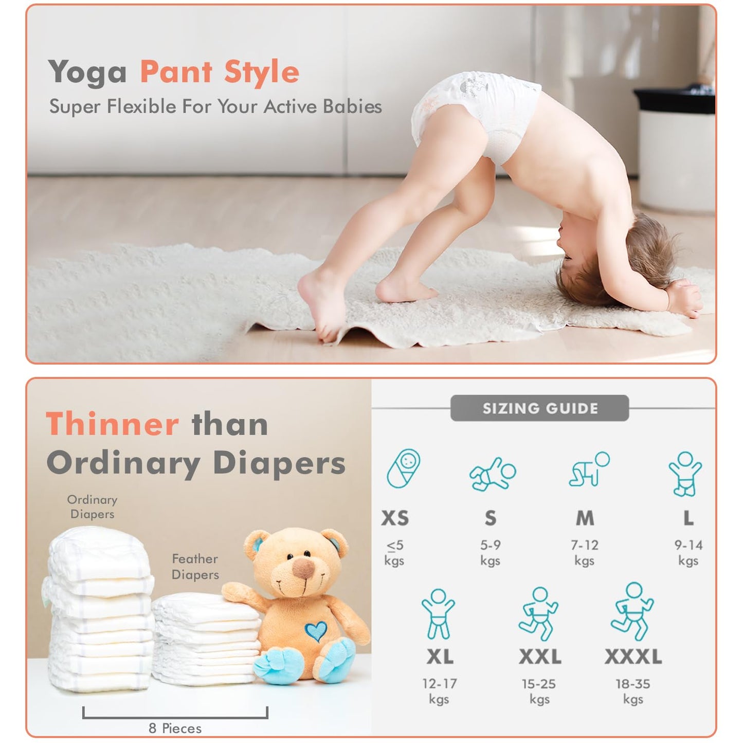 R for Rabbit Pant Style Feather Diaper XL Size for Baby 12 to 17 kgs 46 Units (46 Count, Pack Of 1)