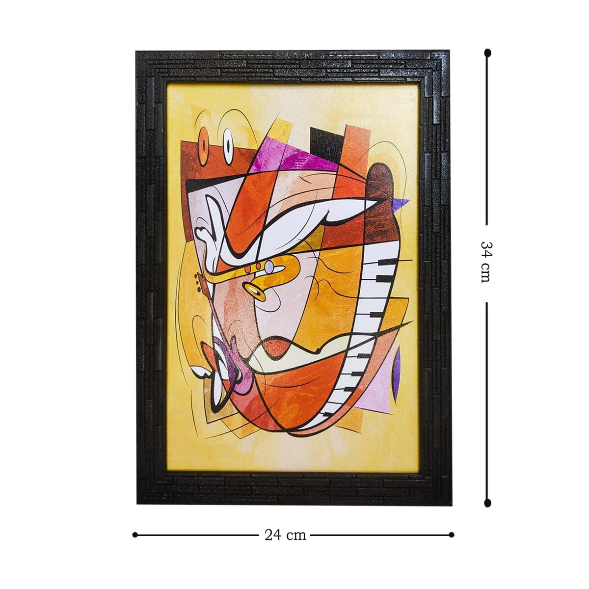 Abstract Modern Art Framed Painting | Ready to Hang- (Wooden Frame, Multicolor, 10inch x 14 inch)