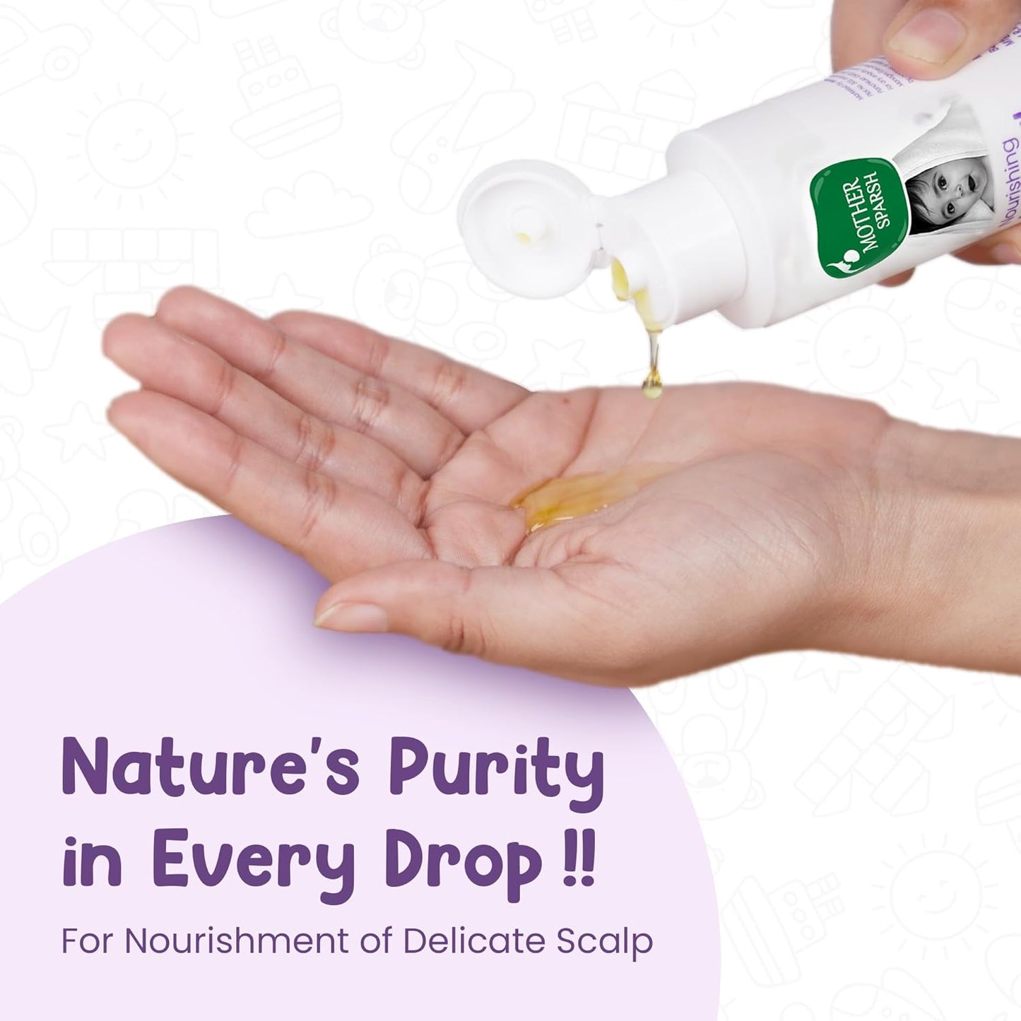 Mother Sparsh Nourishing Baby Hair Oil | Soothe & Nourishes Delicate Baby Scalp | Suitable Hair Oil for Newborns | Paraben Free, Sulphate Free- 100ml