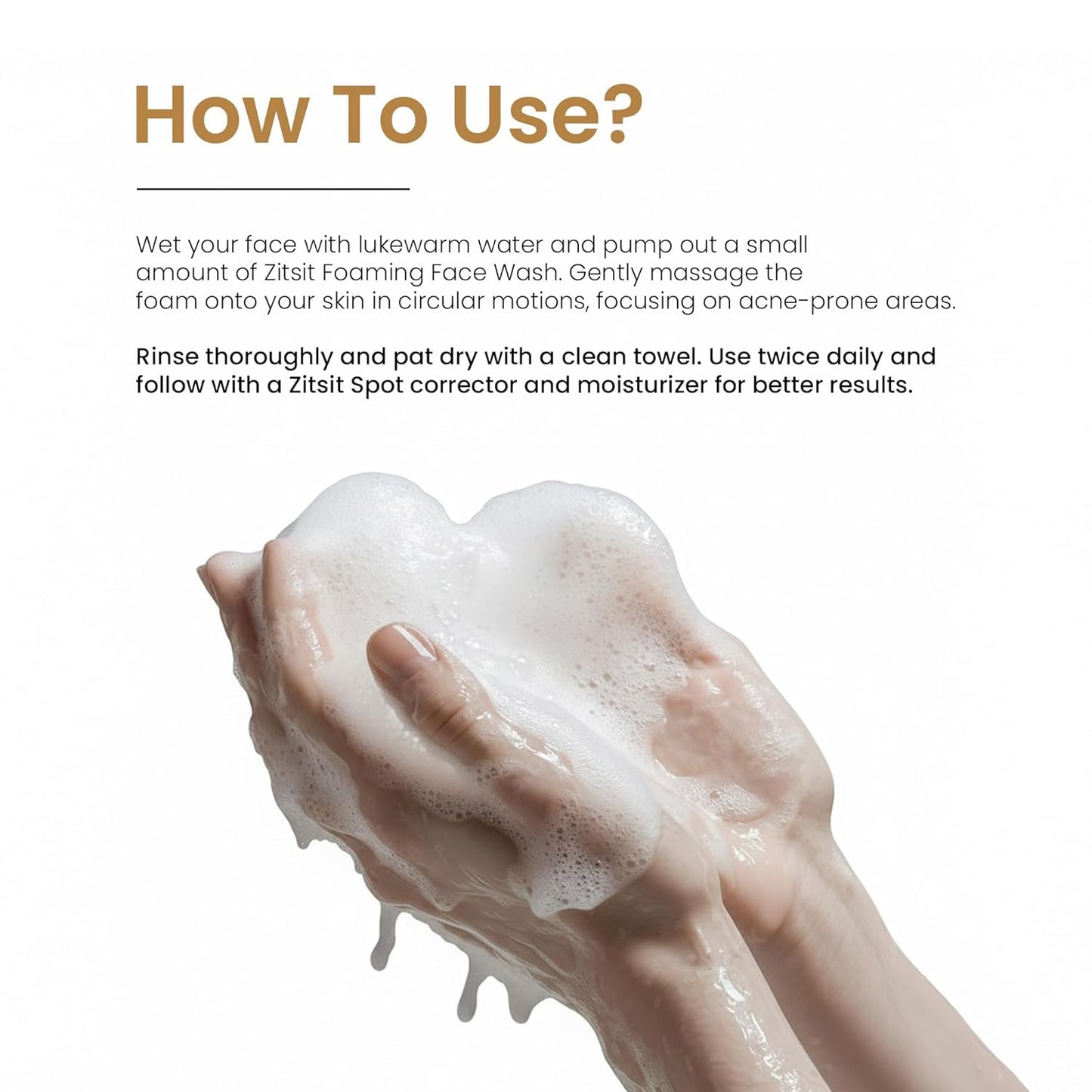 Personal Touch Zitsit Foaming Anti Acne Face Wash with 1% Glycolic Acid & 2% Salicylic Acid | AHA BHA Cleanser for Acne, Blackheads & Whiteheads | pH 5 | Sulphate Free | Oily, Dry & Acne-Prone Skin | 50ml