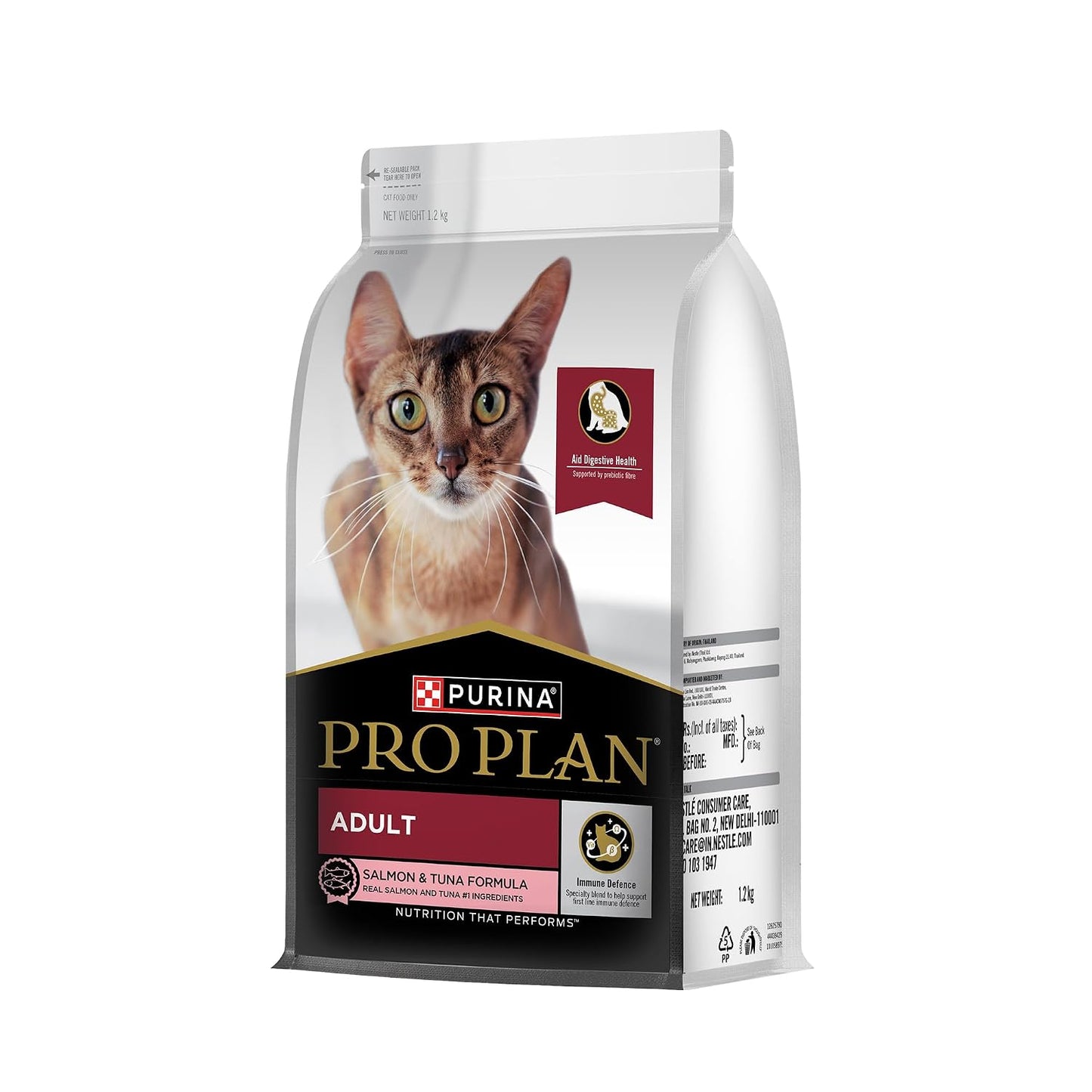 Purina Pro Plan Adult Cat Dry Food with Salmon & Tuna, 1.2kg Pack | With Salmon & Tuna, Complete & Balanced Nutrition, High Protein, Essential Vitamins & Minerals