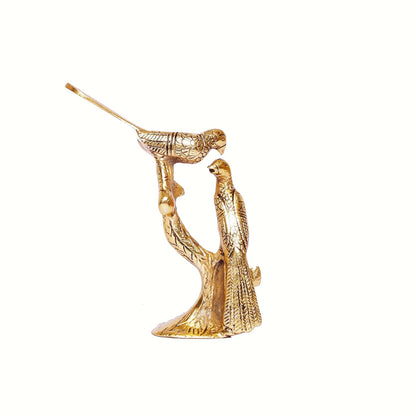 Love Birds Couple Kissing Sitting on Tree Branch Showpiece Figurines for Home Decor
