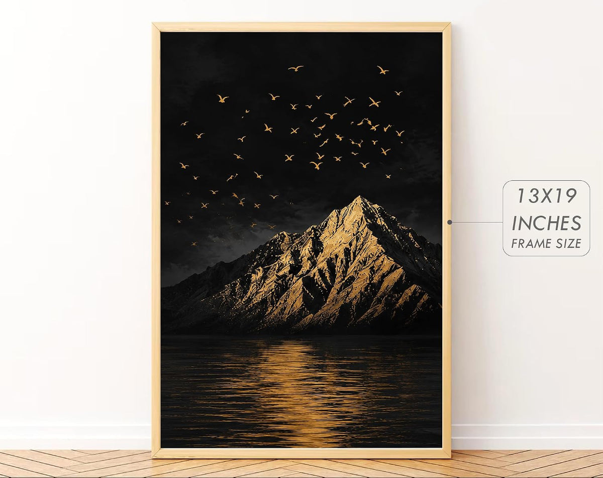 Big Modern Framed Posters Wall Decor Paintings For Living Room, Bedroom/Big Paintings For Wall Decoration, Frames For Wall Decor Set of 3 (13x19 Inches) (Night)